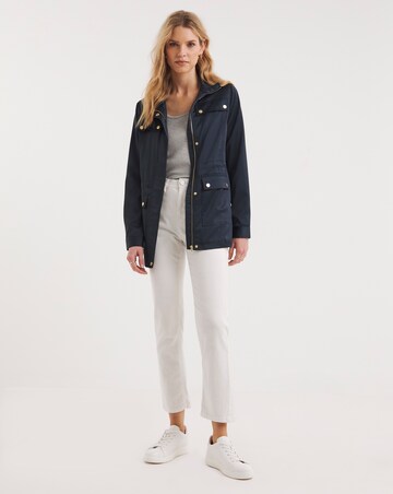 Navy Satin Utility Jacket