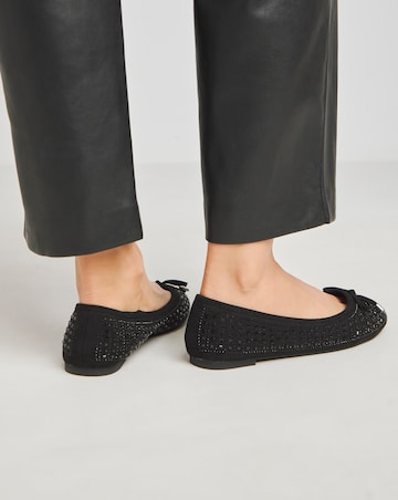 Charlize Embellished Ballerina Shoes Wide E Fit Simply Comfort