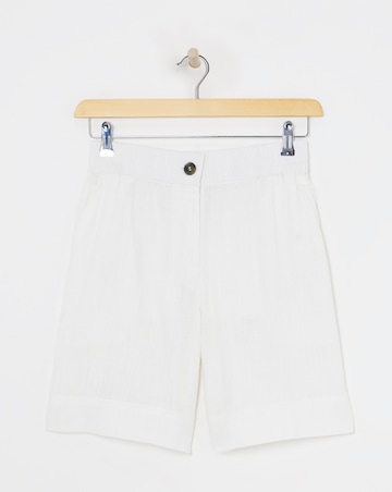 White Linen Bermuda Shorts