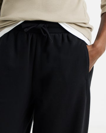Black Barrel Leg Jersey Trouser