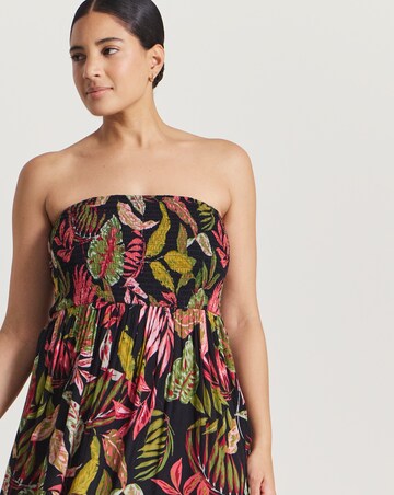 Beach To Beach Shirred Bandeau Beach Dress