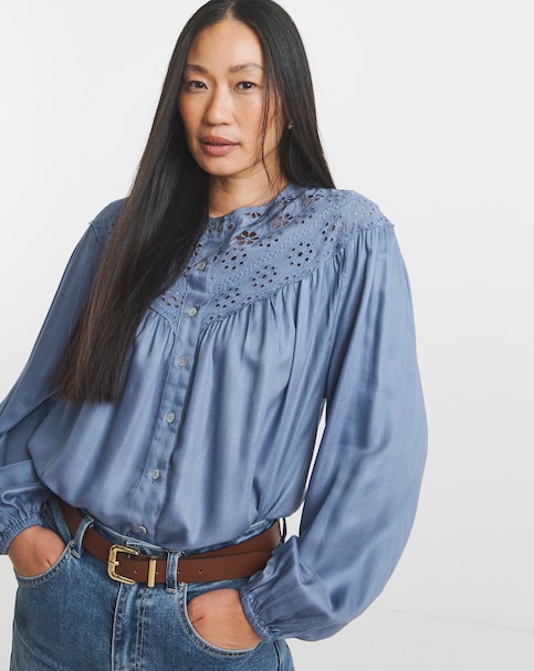 Broderie Yoke Blouse