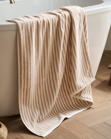 Yard Hebden Stripe Cotton Towel - Natural