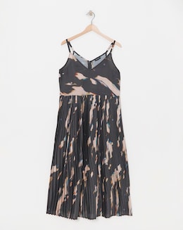 Satin Pleated Cami Dress