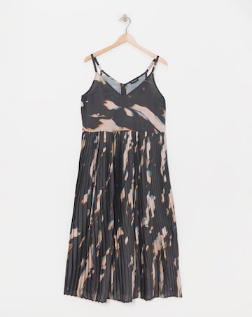Satin Pleated Cami Dress