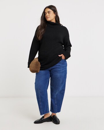 Cosy Yarn Black Roll Neck Tunic