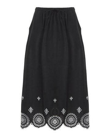Broderie Scalloped Hem Maxi Skirt