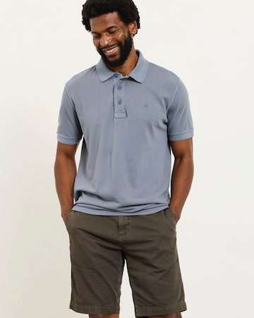 Fatface Pique Short Sleeve Polo (Regular & Tall) - Denim Blue