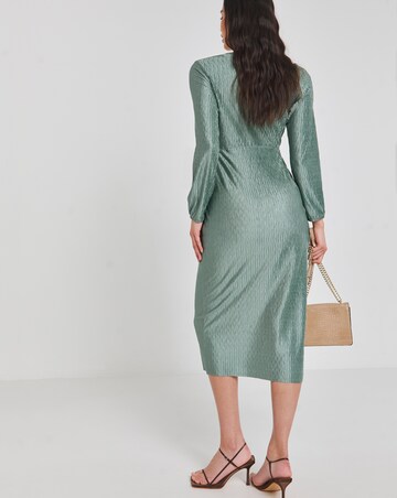 Simply Be Duck Egg Premium Plisse Twist Front Midaxi Dress