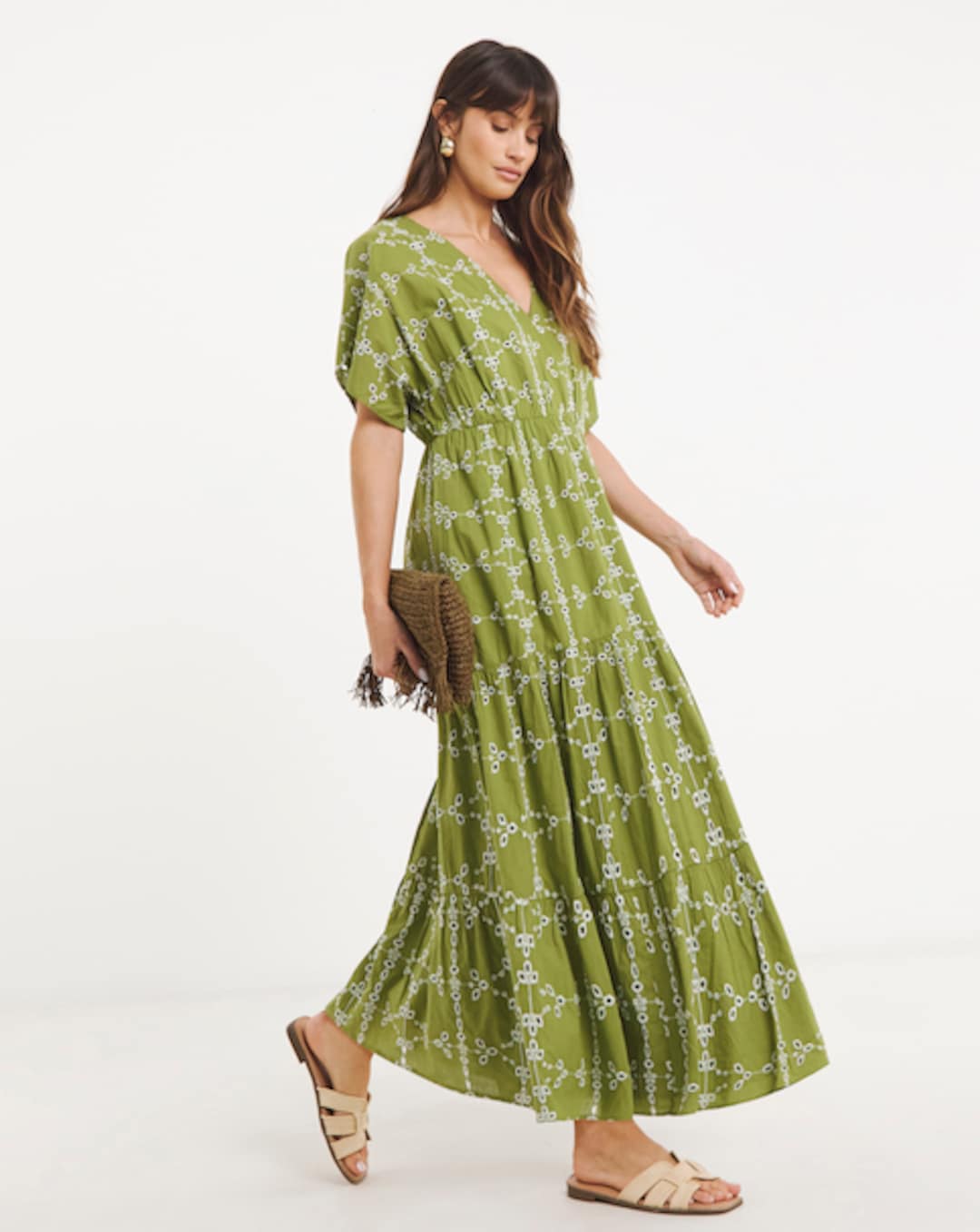 knee length dresses for ladies Gilda & Pearl | Sophia Bias-Cut Silk Slip Dress Midi | Emerald Green