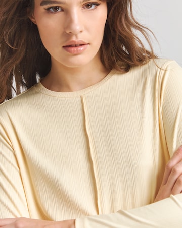 Simply Be Buttermilk Exposed Seam Rib Top