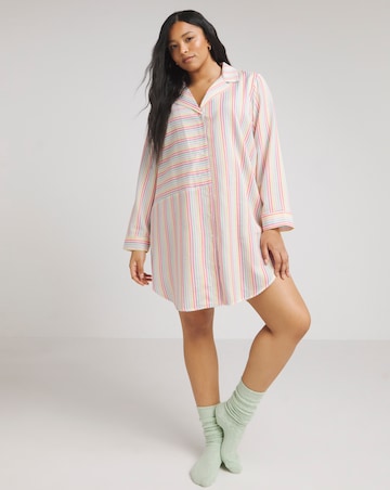 Stripe Button Through Nightshirt