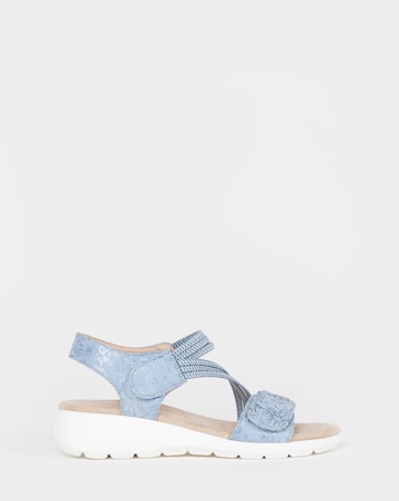 Cushion Walk Navy Printed Touch-Fasten Sandals - Extra Wide Fit (EEE)