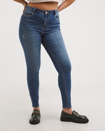 Simply Be Mid Blue High Waist Chloe Skinny Jeans