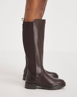 Macey Leather High Leg Boot Wide Fit (E) &amp; Standard Calf