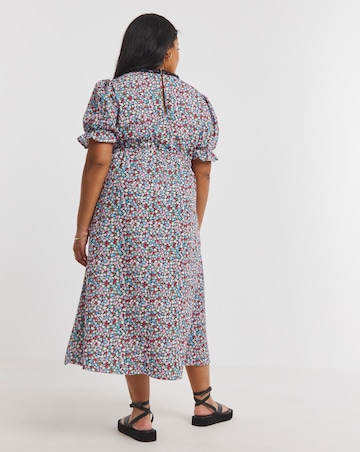 Simply Be Ditsy Printed Lace Trim Midi Dress