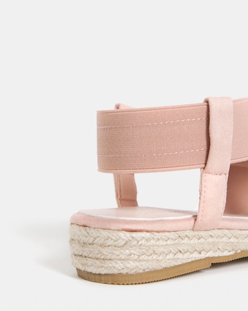 Dia Elasticated Low Wedge Espadrilles - Wide Fit (E)
