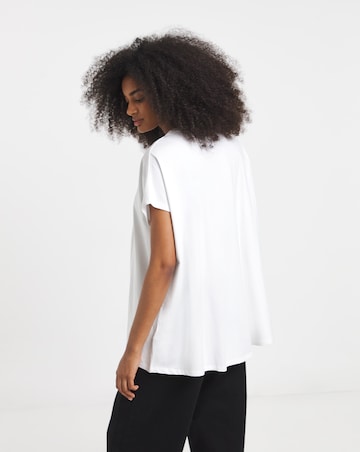White Slouchy Dip Back Pure Cotton T-Shirt