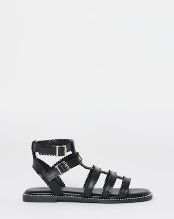 Zaire Scallop Edge Gladiator Flat Sandals - Extra Wide Fit (EEE)