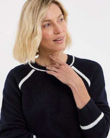 Contrast Crew Neck Knitted Jumper