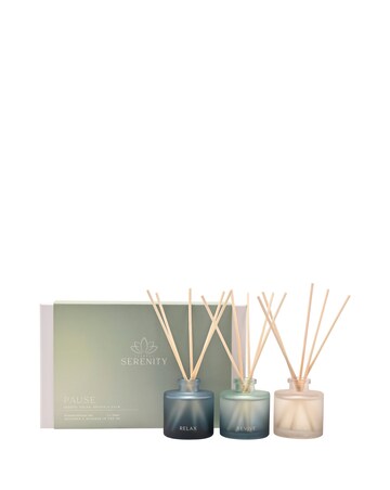 Serenity 'Pause' 50ml Diffusers Set of 3 - Relax, Calm and Revive