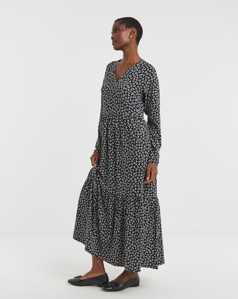 Soft Touch Long Sleeve Notch Neck Dress