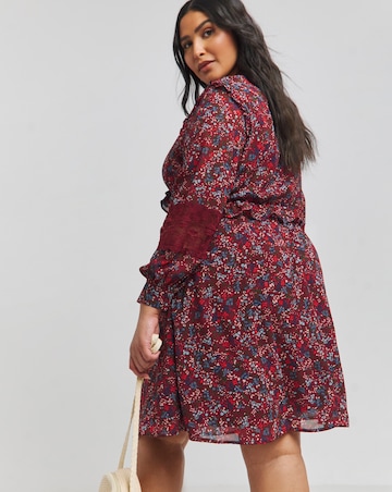Joe Browns Short Flirty Chiffon Lace Insert Dress