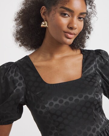 Flounce London Jacquard Spot Mini Dress