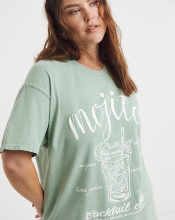 Simply Be Pale Green Mojito Slogan T-Shirt