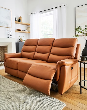 Dunne Faux Leather Power Recliner 3 Seater