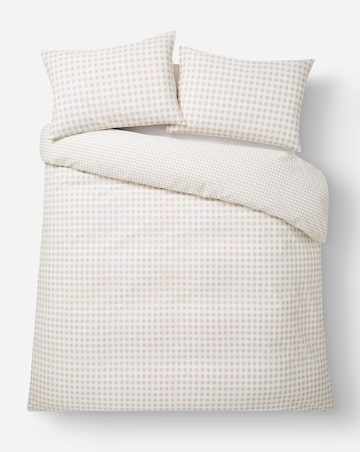 Gingham Cotton Blend Reversible Duvet Cover Set