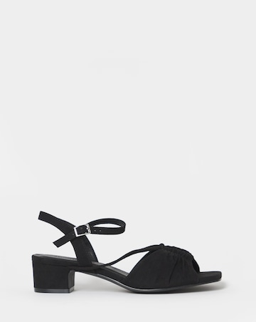 Charli Low Block Heel Soft Ruched Sandals - Extra Wide Fit (EEE)