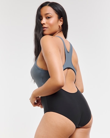 Sports Padded Colourblock High Neck Swimsuit