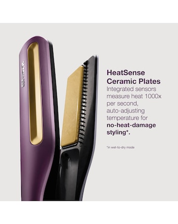 Shark SilkiPro Straight Hair Straightener + Dryer in One Tool HT401UKPU Purple