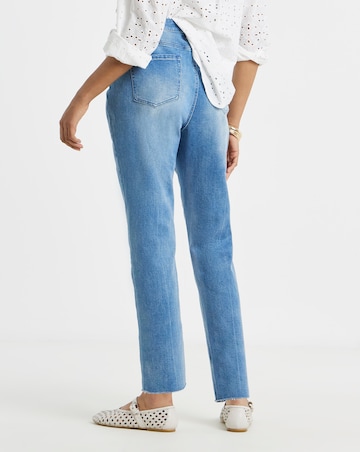 Mid Wash Authentic Finish Ankle Grazer Jeans