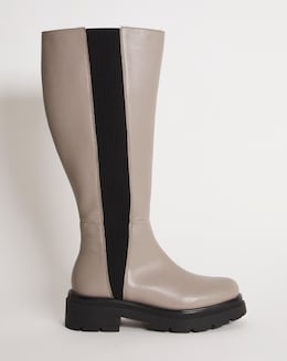 Calista Knee High Chelsea Boots - Exta Wide Fit (EEE) &amp; Super Curvy Calf