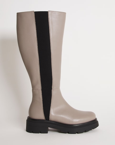 Calista Knee High Chelsea Boots - Exta Wide Fit (EEE) & Super Curvy Calf