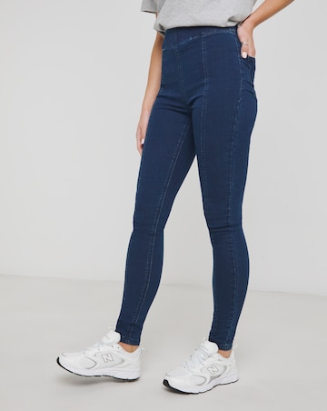 Indigo Stretch Seamed Skinny Jeggings