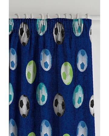 Catherine Lansfield Kids Football Lined Pencil Pleat Curtains Two Panels