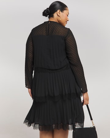 Joanna Hope Tiered Shift Dress With Lace Trim