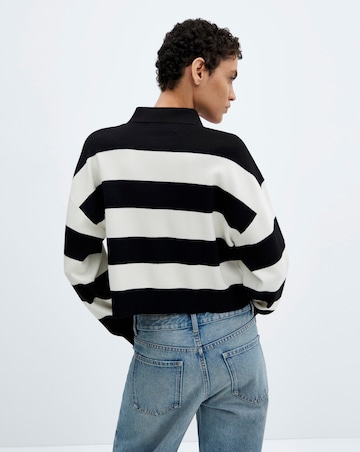 Mango Striped Polo - Neck Sweater