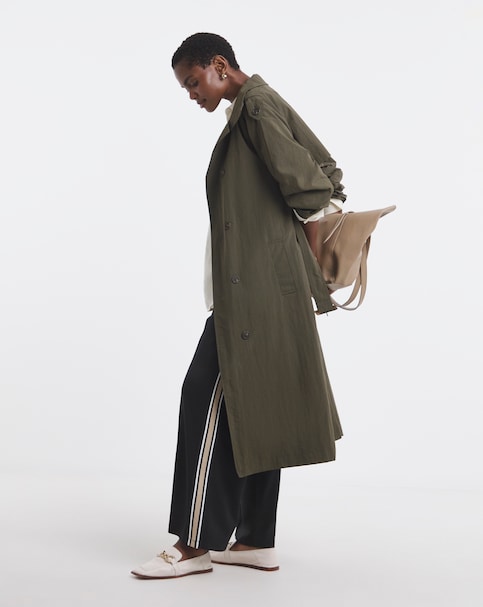 Funnel Neck Trench Coat