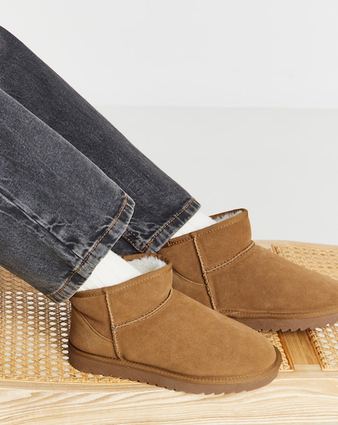 Renna Suede Low Cut Warm Lined Boots - Wide Fit (E)