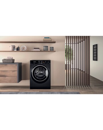 Hotpoint NSWM864CBSUKN, 8kg, 1600rpm Washing Machine - Black + install