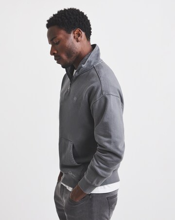 Union Garment Dyed Funnel Neck Sweatshirt-Grey