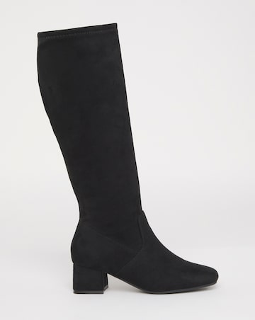 Claudia Block Heel Knee Boots - Extra Wide Fit (EEE) Super Curvy/Curvy Plus Calf
