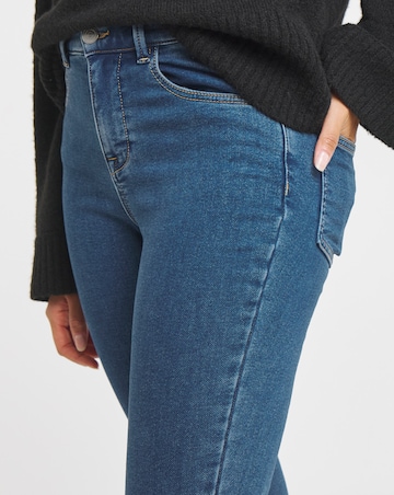 Mid Wash Fleece Lined Cosy Warm Feel Stretch Skinny Jeans