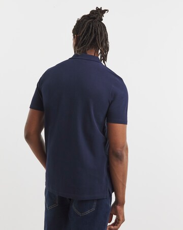 Trophy Neck Pique Polo- Navy