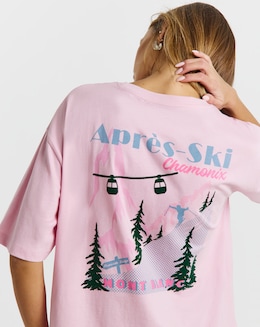 Simply Be Blue Apres Ski Graphic T-Shirt