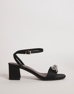 Glitzy Bow Block Heel Sandal - Extra Wide Fit (EEE)
